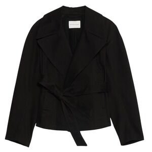 Banana Republic Black Short Cotton Trench Coat Jacket Belted
M New With Tags